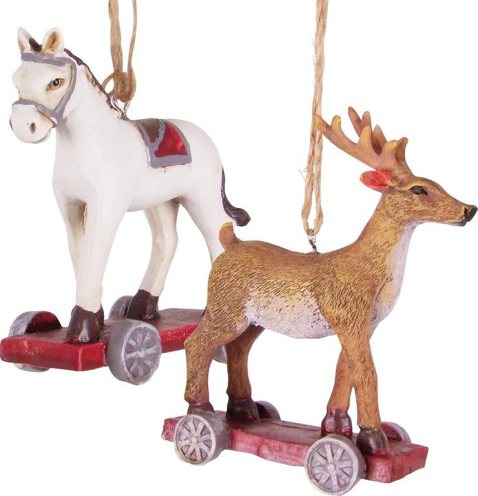 Produktbild Casativo 2er-Set Weihnachtsbaumanhänger Hirsch & Pferd