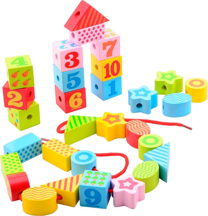 Actual product image Jouéco Wooden beads set