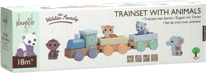 Actual product image Jouéco Wooden Train Wild Animals