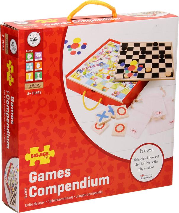 Actual product image Bigjigs Houten Bordspellen, 4in1 (Multilingual)