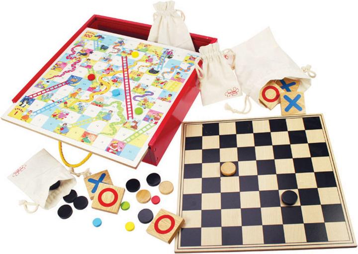 Actual product image Bigjigs Houten Bordspellen, 4in1 (Multilingual)