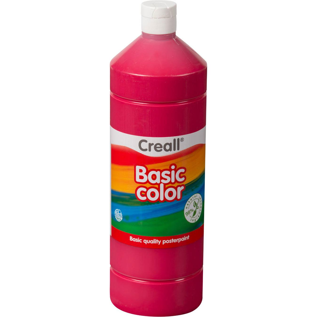 Creall, Künstlerfarbe + Bastelfarbe, Schulmalfarbe (Rot, 1000 ml)
