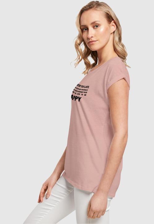 Produktbild Merchcode Ladies Never Too Late Extended Shoulder Tee - 111665 (L)