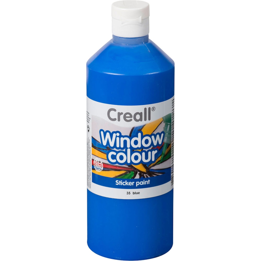 Creall, Künstlerfarbe + Bastelfarbe, Raamverf Blauw, 500ml (Blau, 500 ml)