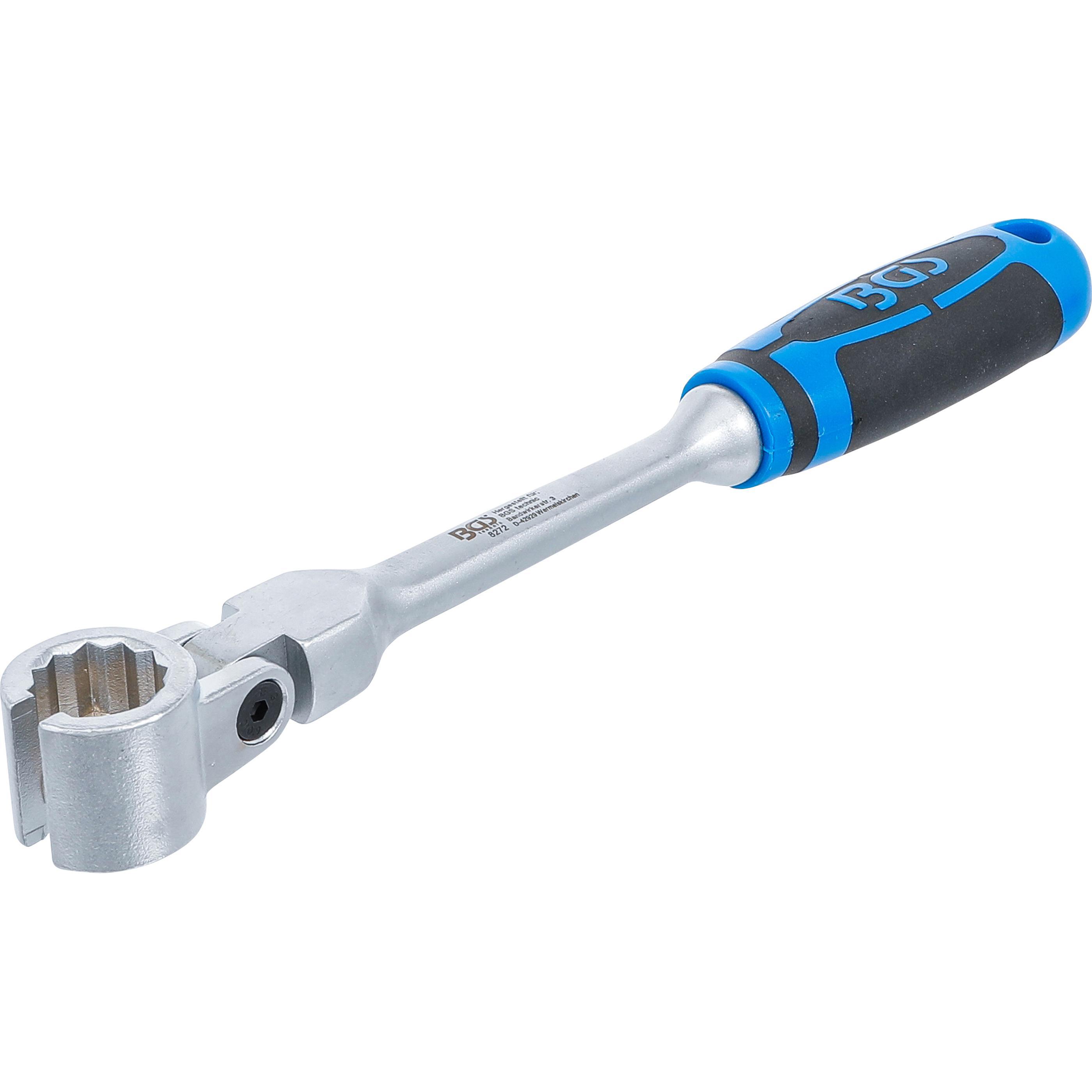 BGS, Schraubenschlüssel, Spezial-Ringschlüssel für Lambdasonden, kippbar, mit Griff SW 22 mm (22 mm)
