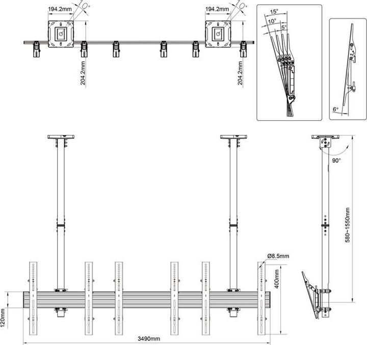 Image du produit Multibrackets M Ceiling Mount Pro MBC3X1U