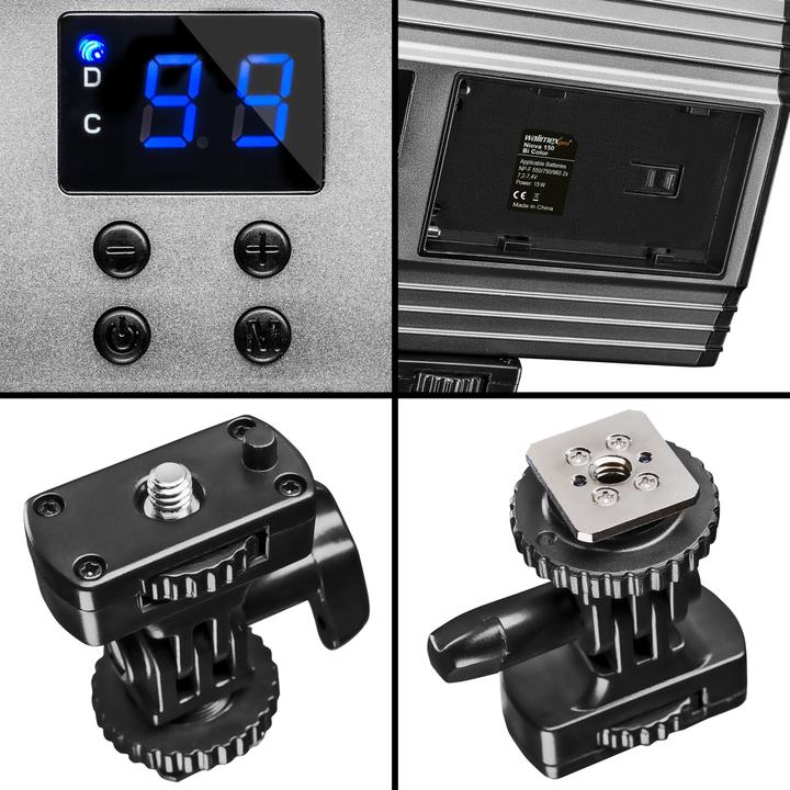 Actual product image Walimex LED Niova 150 Bi Color 15W LED light plus power supply unit (Video light)