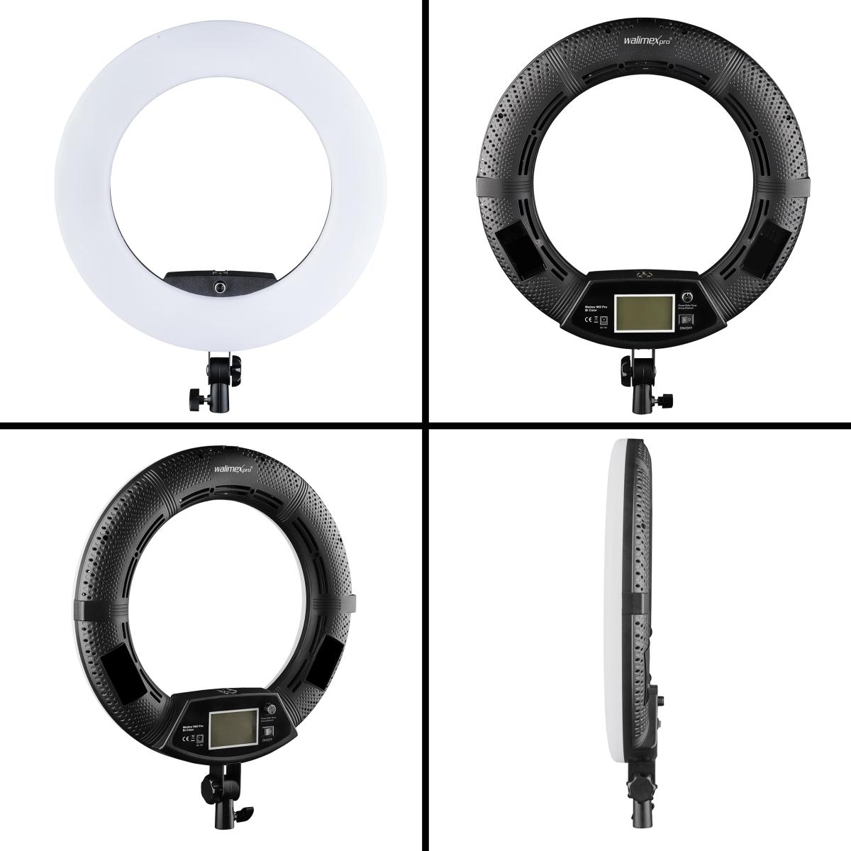 Thumbnail - Walimex Medow 960 Pro Set (Ringleuchte), Dauerlicht, Schwarz, Weiss