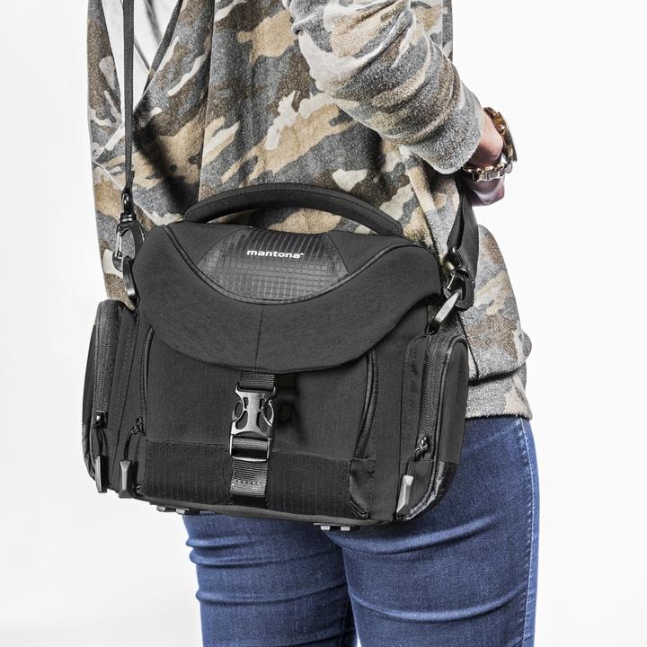 Immagine prodotto mantona Borsa fotografica Premium antracite (Borsa a tracolla per fotocamera)
