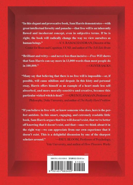 Immagine prodotto Free Will (Inglese, Sam Harris, 2012)