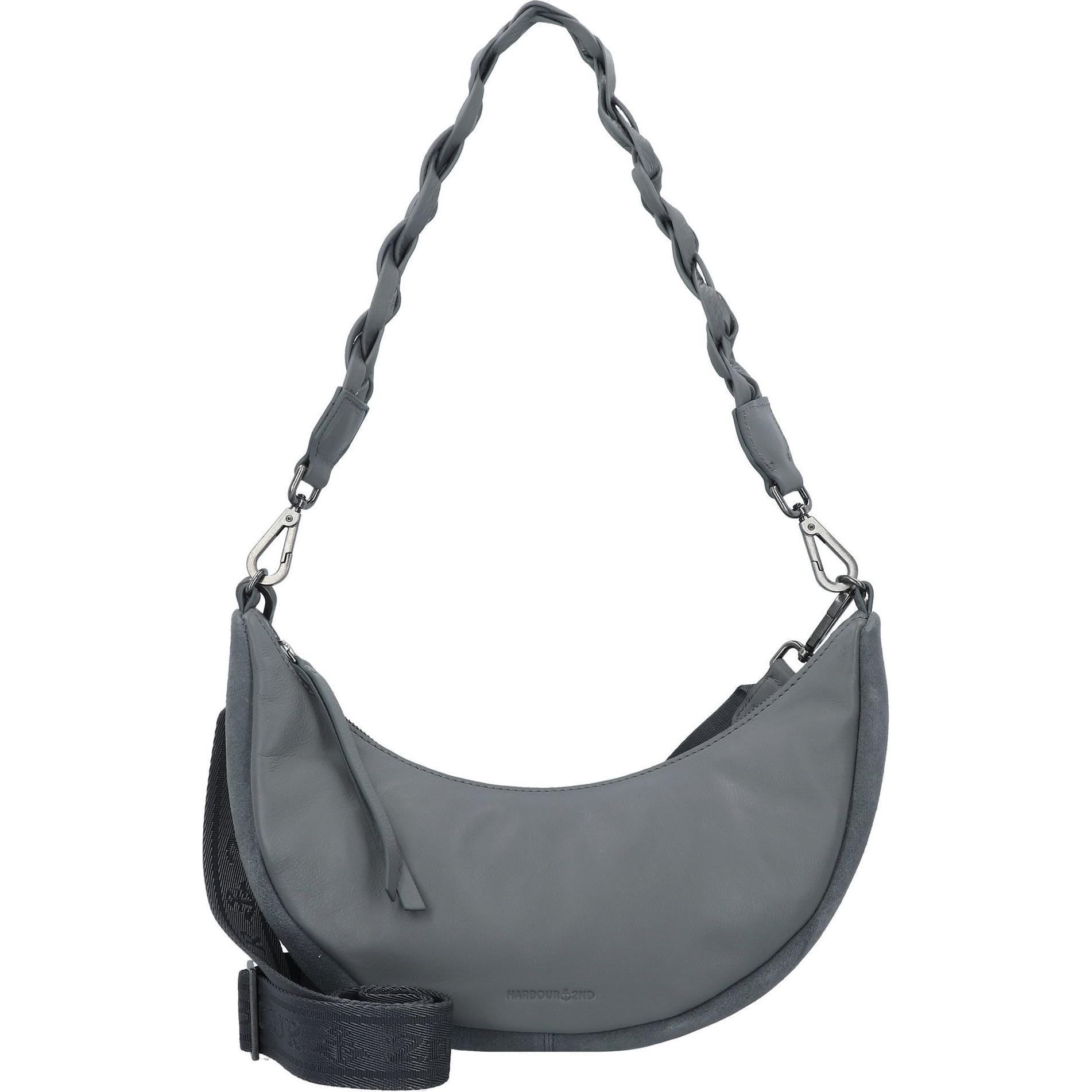 Harbour 2nd, Handtasche, Just Pure Schultertasche Leder 32 cm, Grau