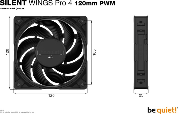 Actual product image be quiet! Silent Wings 4 Pro PWM fan (120 mm, 1 x)