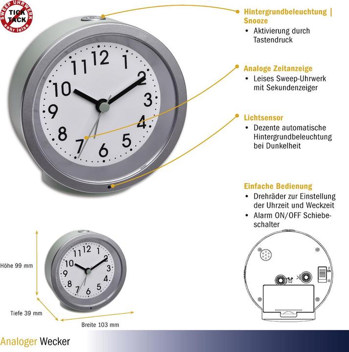 Actual product image TFA Alarm clock