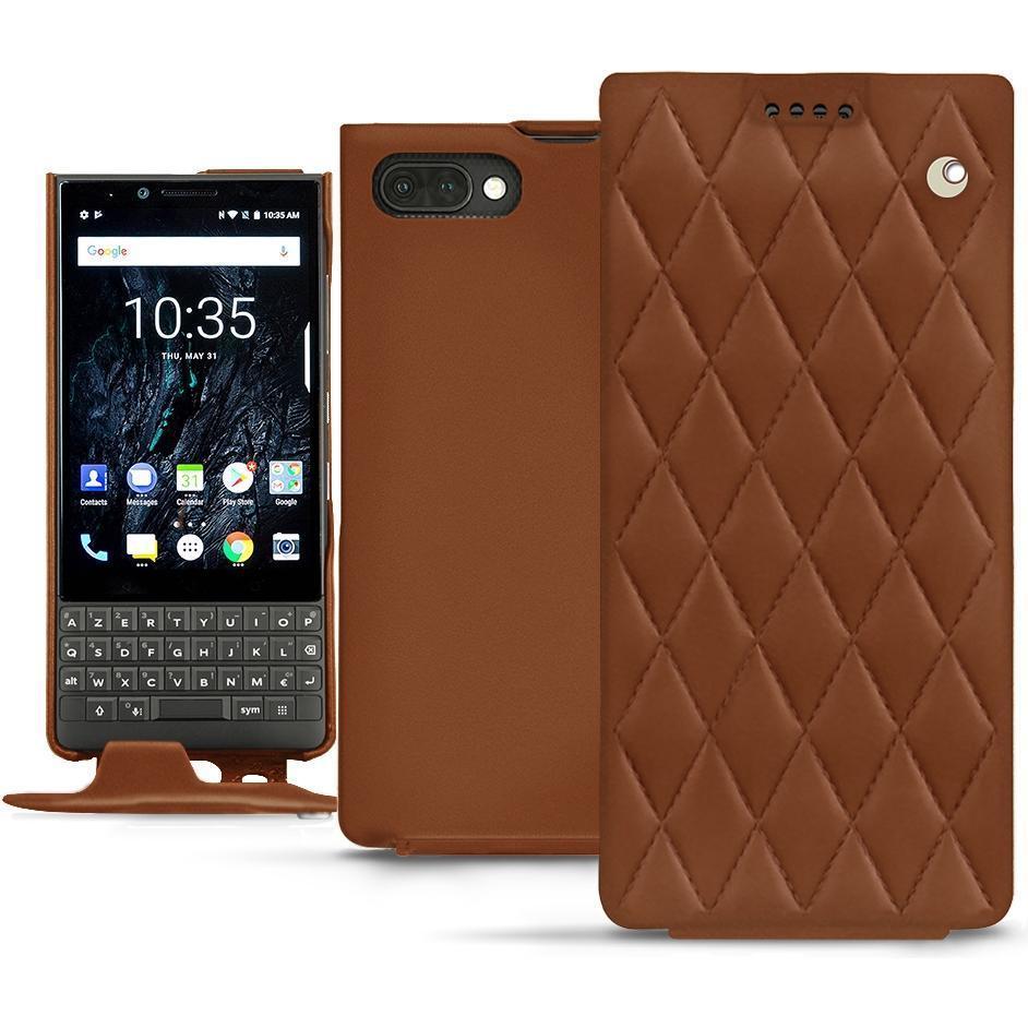 Noreve Lederschutzhülle vertikal (Blackberry KEY2), Smartphone Hülle, Braun