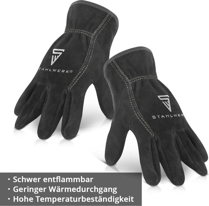 Actual product image Stahlwerk Heat-Resistant High Quality Spalt Leather Welding Gloves (XL)