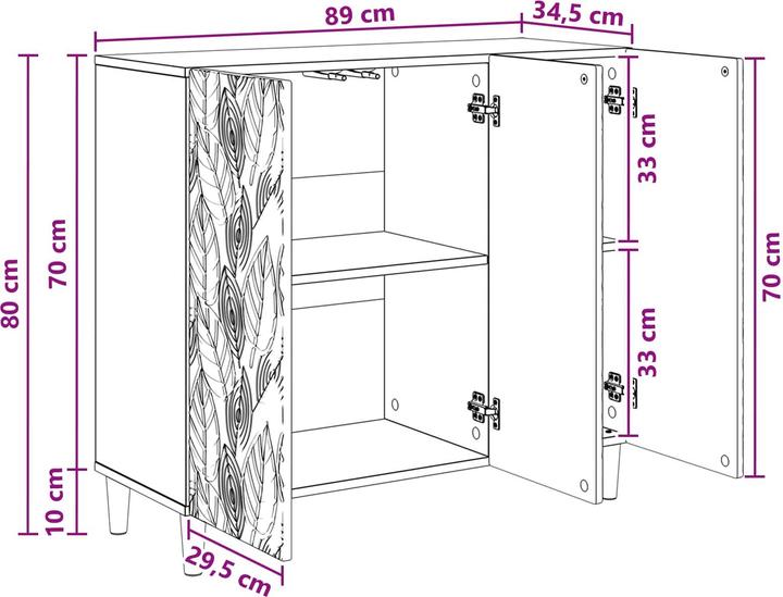 Produktbild vidaXL Sideboard (89 x 34.50 x 80 cm)