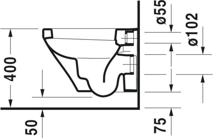 Actual product image Duravit Wall-hung WC DURASTYLE COMPACT deep, 370x480mm white WG