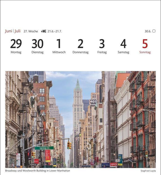 Produktbild Harenberg New York Sehnsuchtskalender 2026 - Wochenkalender mit 53 Postkarten