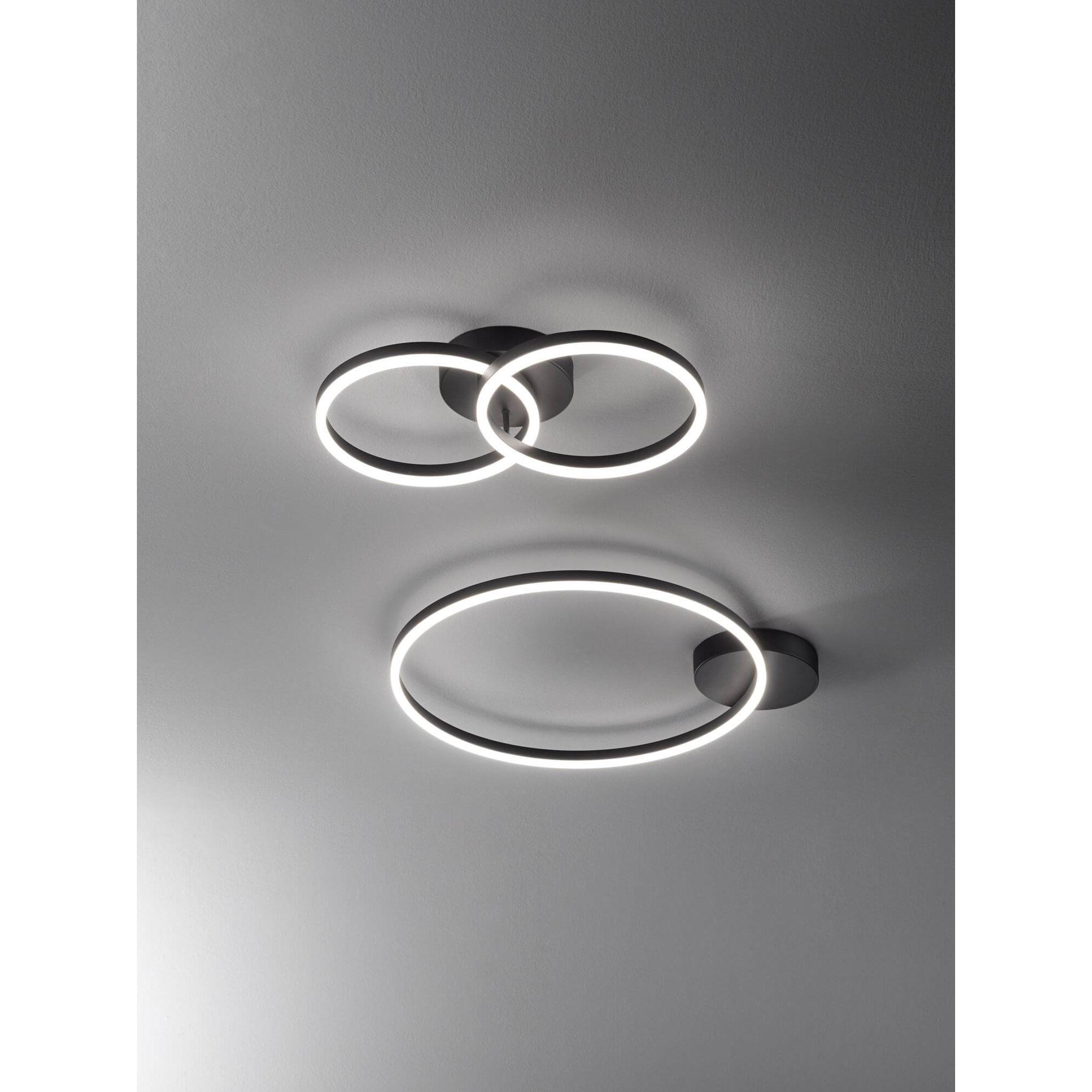 Fabas Luce, Wandleuchte + Deckenleuchte, Deckenleuchte Giotto 36W 3240lm in Schwarz (3240 lm)