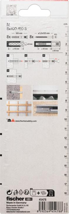 Actual product image Fischer Nail anchor N 8x100/60 S K (8 pcs.)