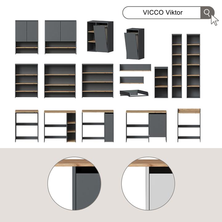Actual product image Vicco Washing machine cabinet Viktor, White/Artisan oak, 119.6 x 88.2 cm with 1 door