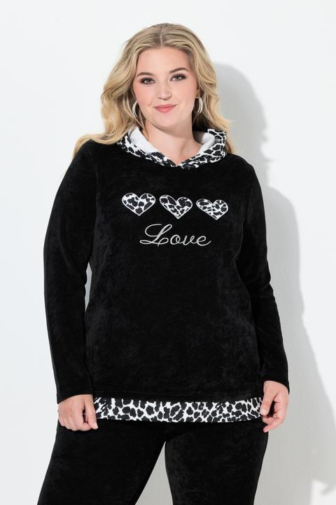Image du produit Miamoda Sweat-shirt à capuche, molleton bouclé et détails léopard (44)
