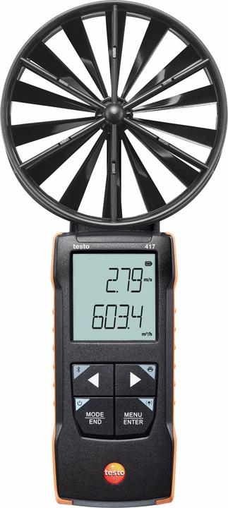 Protocole d'étalonnage, 3x piles AA, testo 417 - anémomètre à hélice de 100 mm avec connexion à une application, Sac de transport