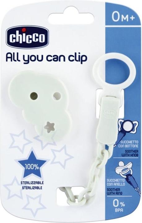 Immagine prodotto Chicco ALL YOU CAN CLIP - Clip a ventosa con catena, CLOUD - 0m+