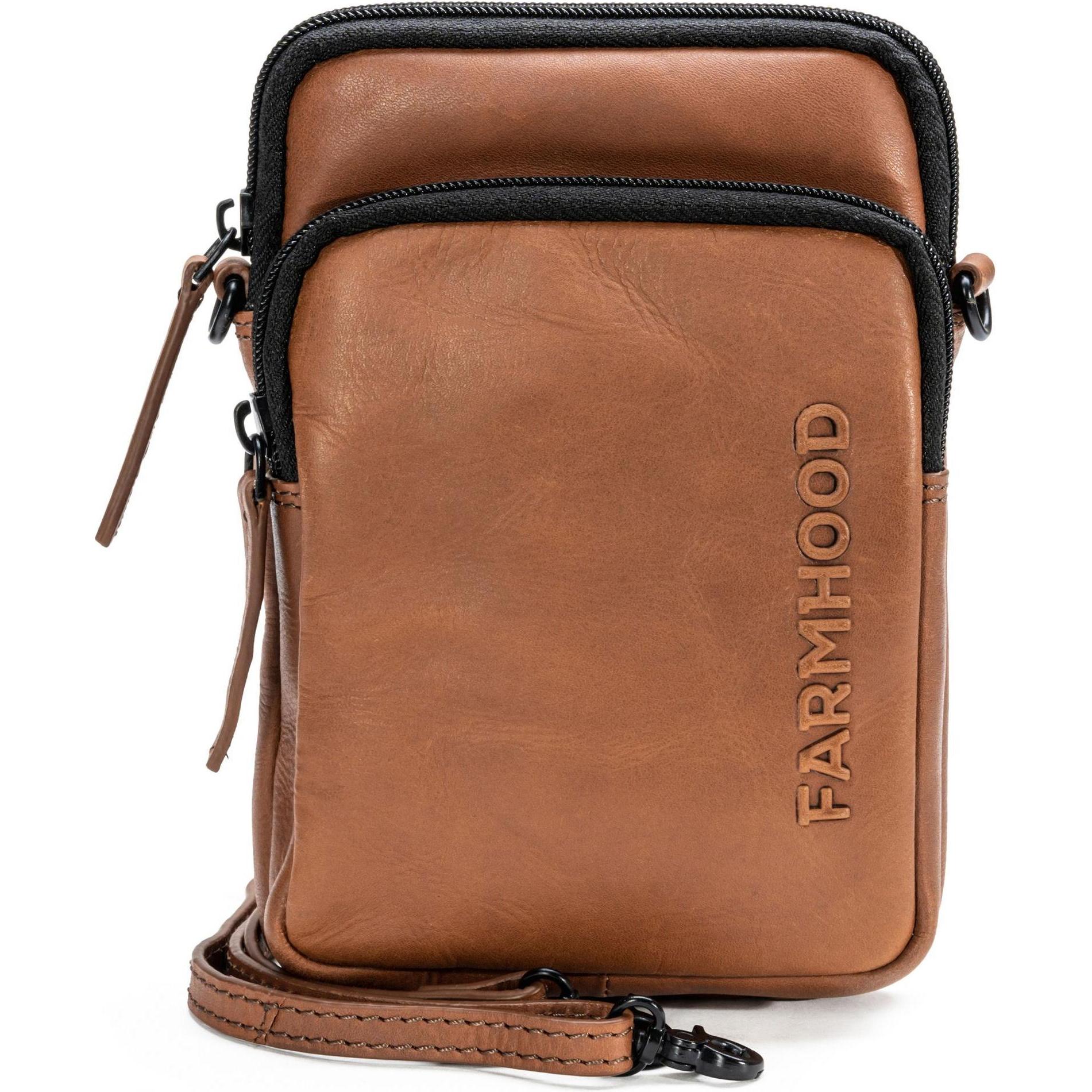 Farmhood, Handtasche, Nashville Handytasche Leder 15 cm, Braun