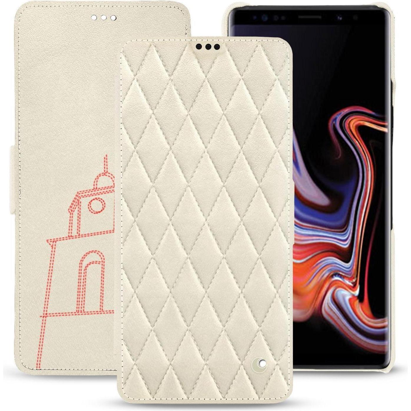 Thumbnail - Noreve Lederschutzhülle horizontal (Samsung Galaxy Note 9), Smartphone Hülle, Weiss