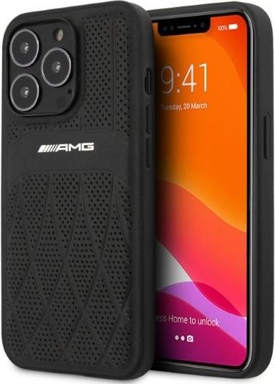 Actual product image Mercedes AMG AMHCP13LOSDBK iPhone 13 Pro / 13 6.1" czarny/black hardcase Leather Curved Lines (Apple iPhone 13 Pro)