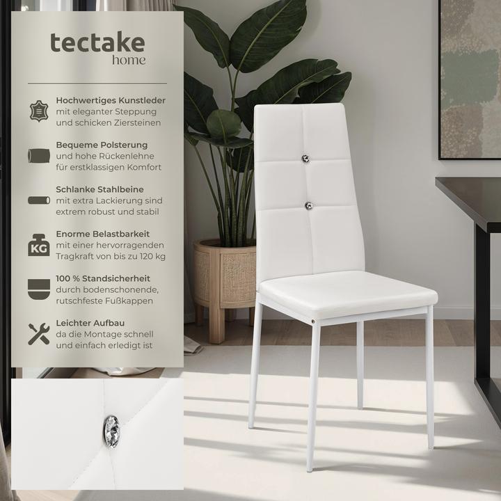 Produktbild tectake 6x Esszimmerstuhl