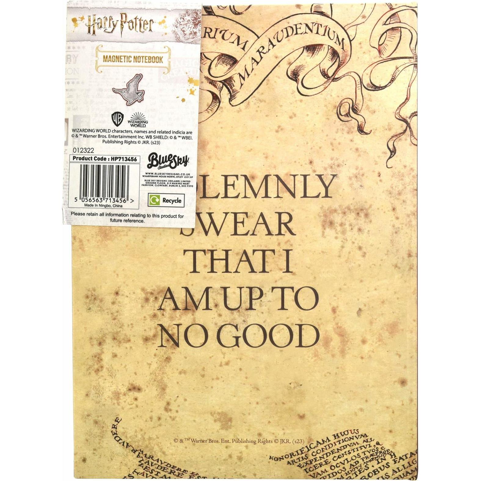 Thumbnail - Blue Sky, Heft + Block, Harry Potter bloc-notes magnétique A5 Marauders Map (carton de 6) (A5, Liniert)