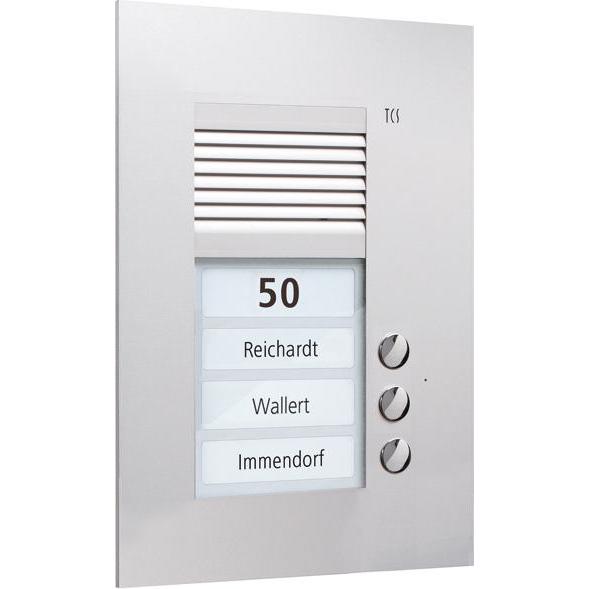 TCS, Klingel + Türsprechanlage, PUK03/1-EN Audio AuÃenstation PUK 3 Tasten 1-spaltig UP