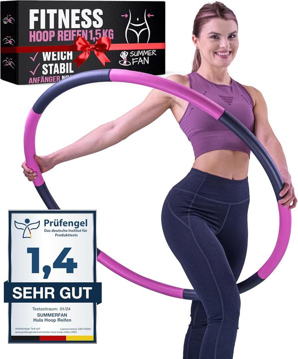 SummerFan Hula Hoop Reifen für Anfänger (100 cm, 1500 g)