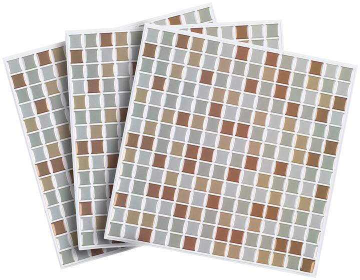 Actual product image Infactory Self-adhesive 3D mosaic tile stickers "Bronze", set of 3