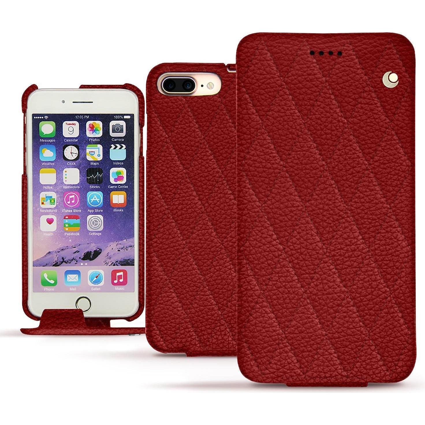 Noreve Lederschutzhülle vertikal (Apple iPhone 7 Plus), Smartphone Hülle, Rot