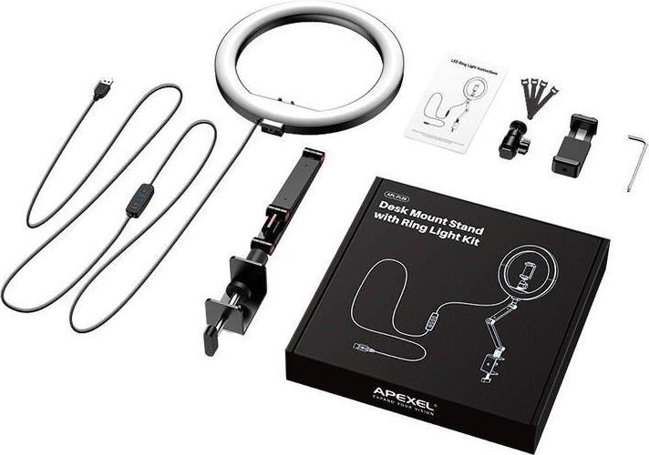 Image du produit Apexel APL-FL20 tripode/bague de lumière (noir) (éclairage annulaire)