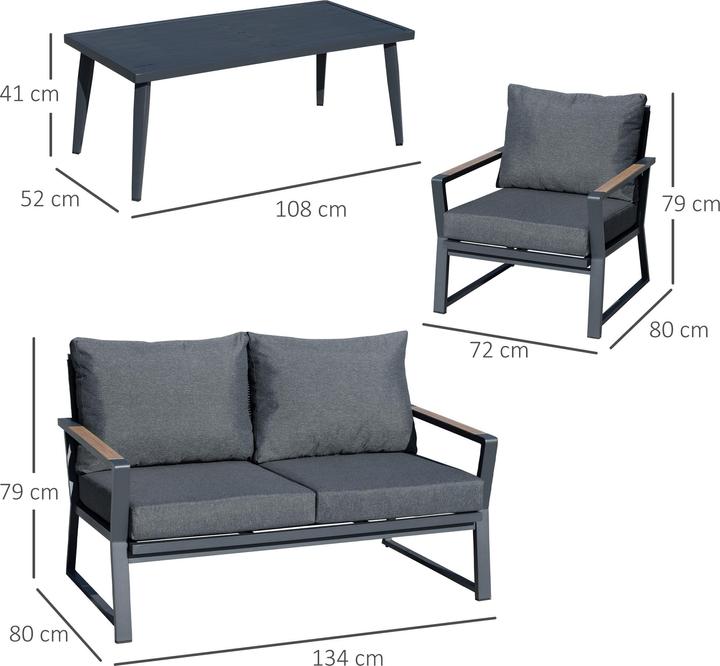 Produktbild Outsunny Gartenmöbel Set mit Tisch