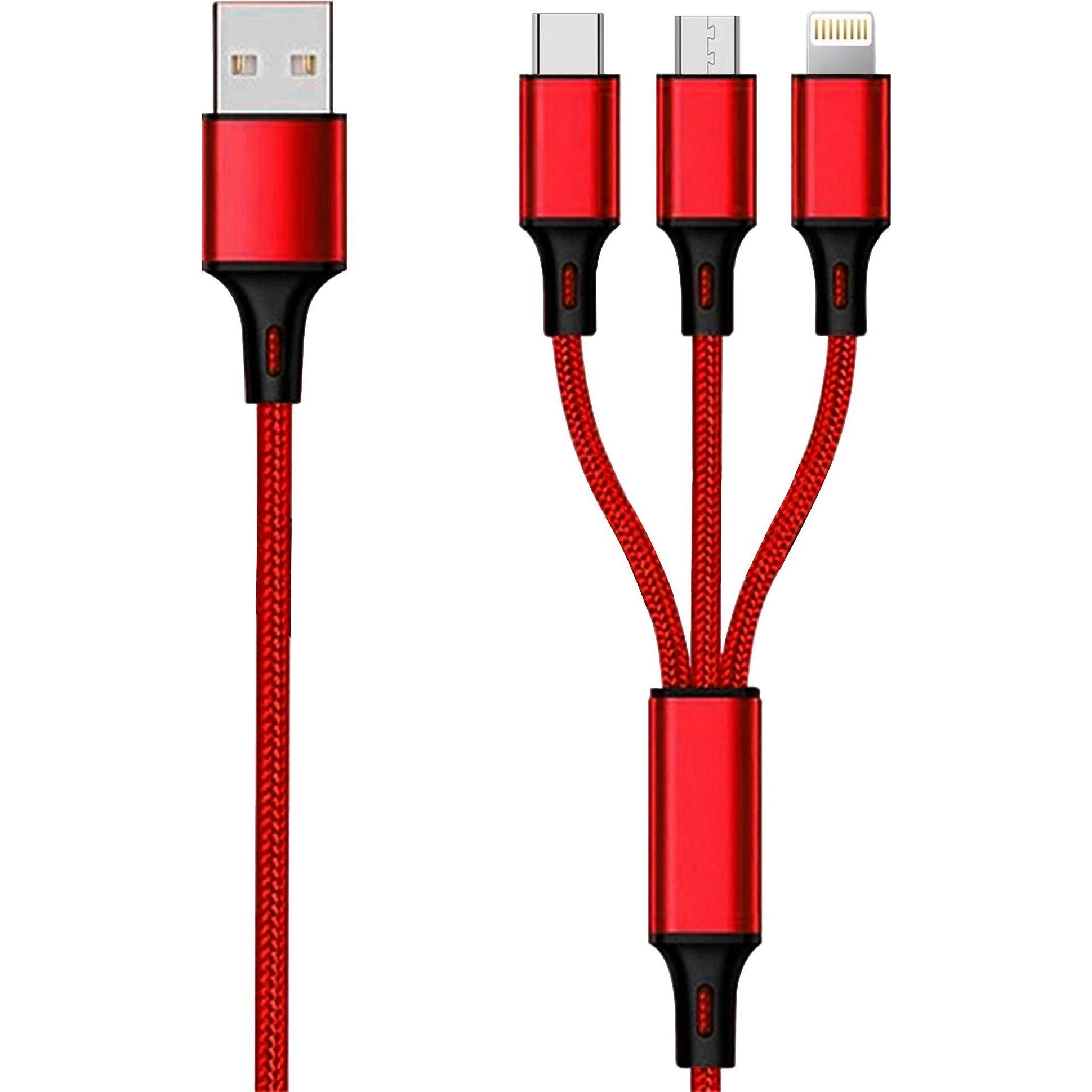 2GO 797150 USB Kabel USB B USB C/Micro-USB B/Lightning (1.50 m), USB Kabel