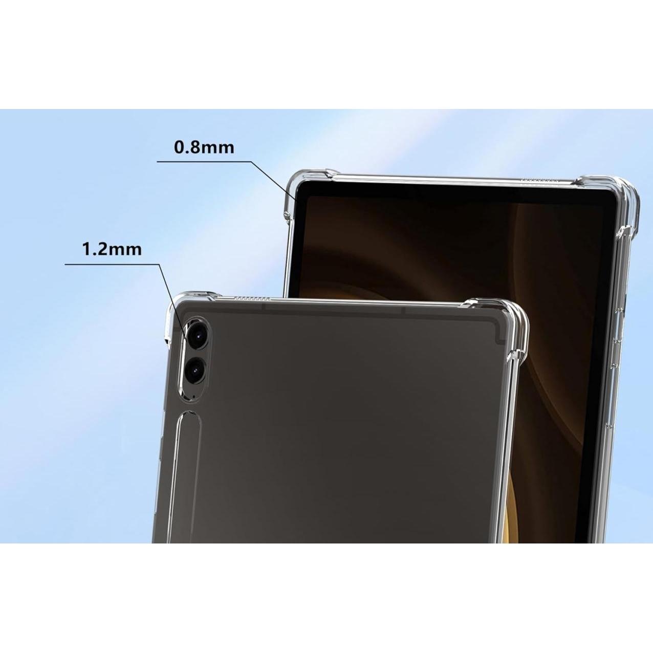Screenguard Samsung Galaxy Tab S9 FE+ Hülle Crystal Soft Airbag Bumper (Galaxy Tab S9 FE+), Tablet Hülle, Transparent