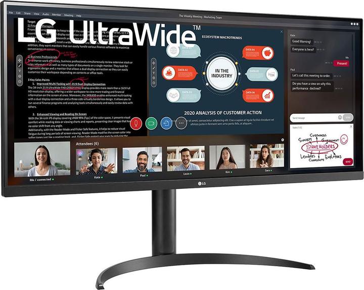 Produktbild LG LCD ||34WP550-B|34"|21 : 9|Panel IPS|2560x1080|21:9|60Hz|Matte|5 ms|Height adjustable|Tilt|Colour (2560 x 1080 Pixel, 34")