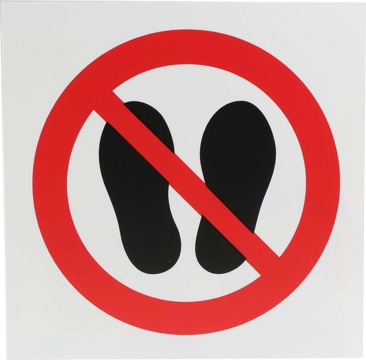 RS PRO Cartello di divieto, Non camminare o sostare qui, 200 mm x 200mm