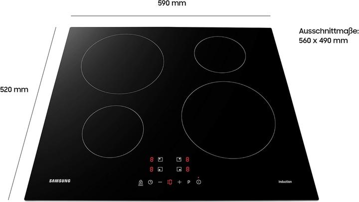 Image du produit Samsung NZ64M3NM1BB (59 cm, Table de cuisson à induction)