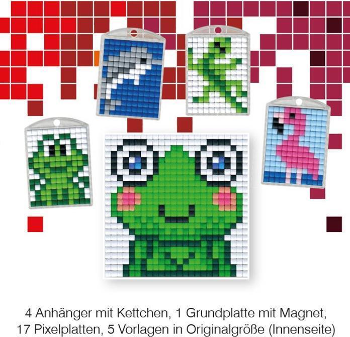 Produktbild Magni Pixel P90032-63501 Lustiges Bastelset 12, zum Gestalten von 4 Schlüsselanhängern (Medaillons) für Ki