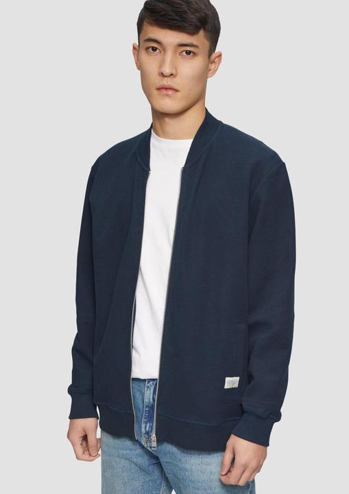 Produktbild s.Oliver Sweatshirt Jacke Sweatshirt-Jacke mit Bomberkragen und Struktur (M)