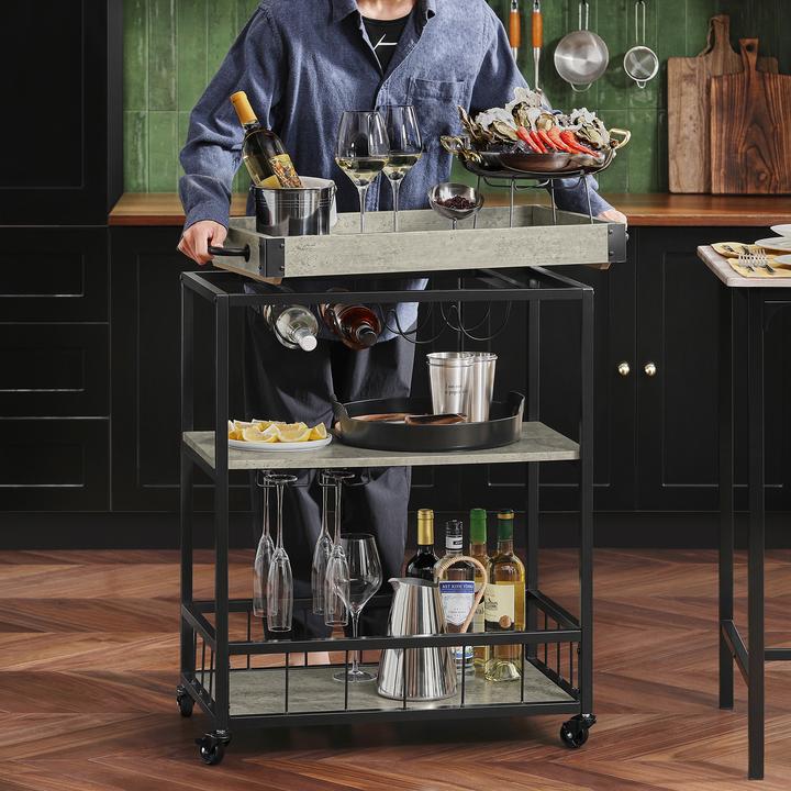 Image du produit SoBuy Chariot de service avec plateau amovible