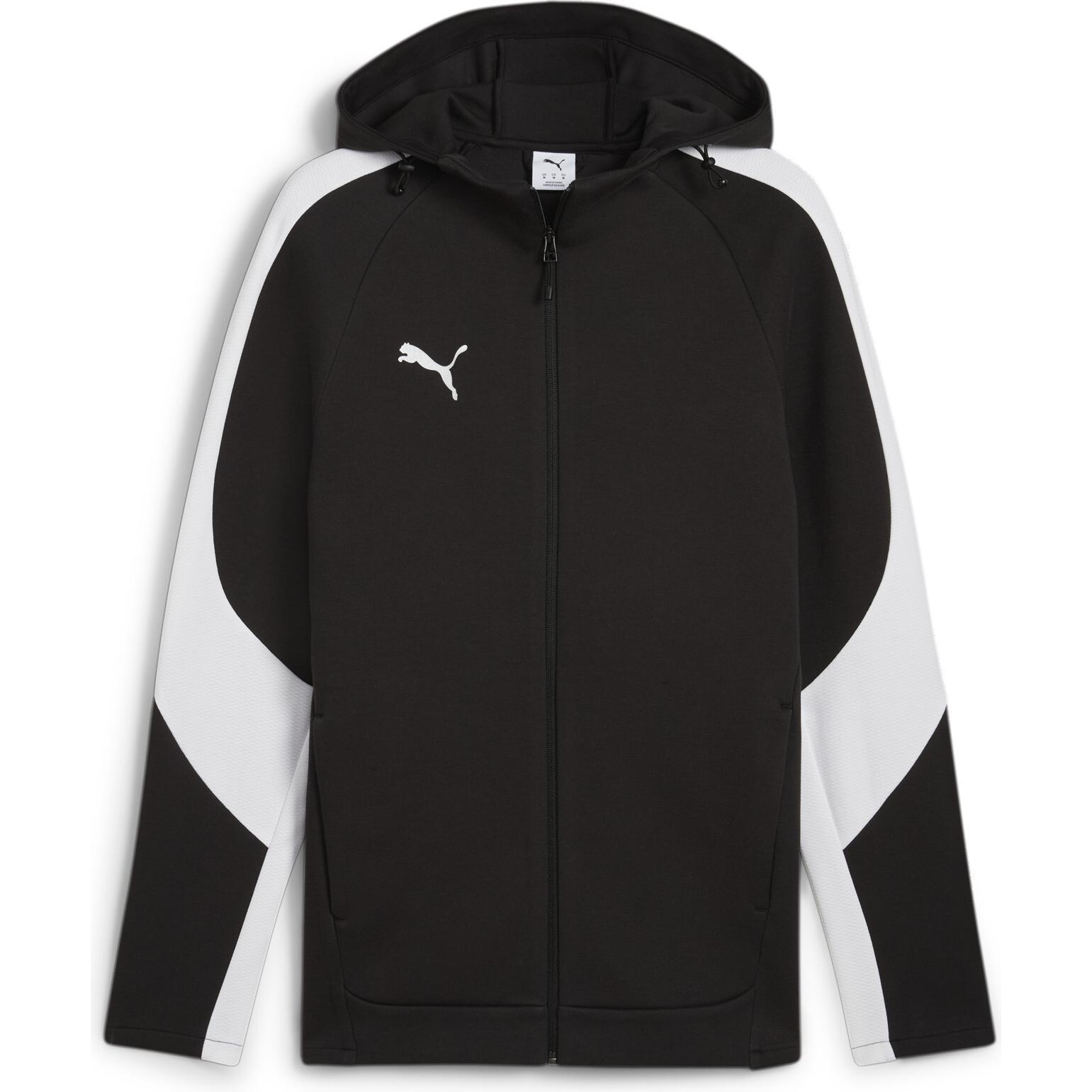Puma, Herren, Laufjacke, teamEVOSTRIPE Hooded Jacket (S), Schwarz, S