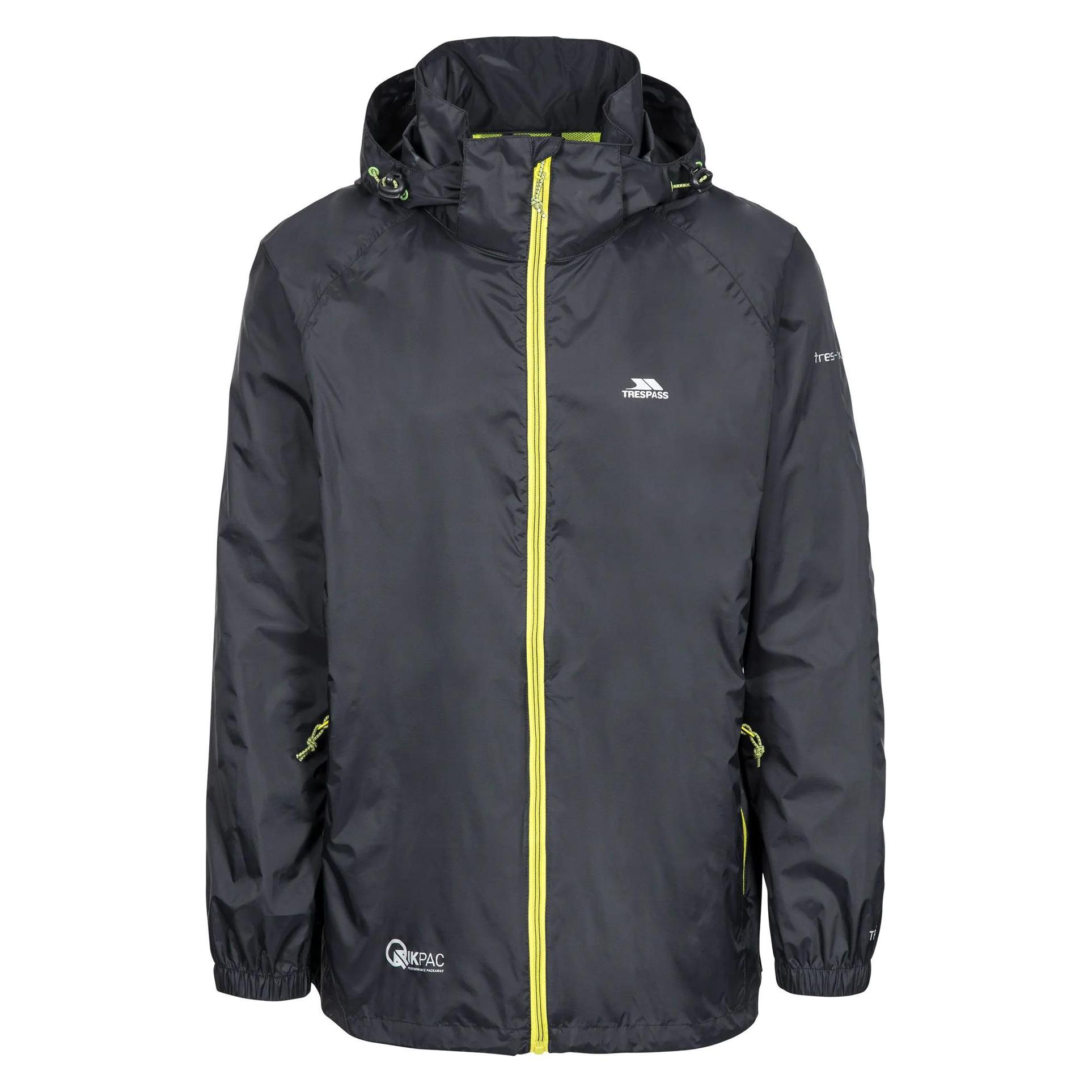Trespass, Herren, Winterjacken, Regenjacke Qikpac X, Schwarz, (Xs)