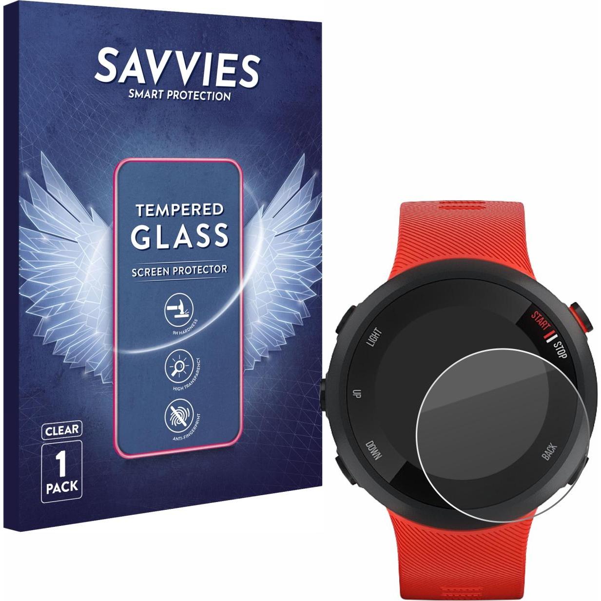 Savvies Panzerglas Hartglas Displayschutz, Smartwatch Schutzfolie, Transparent